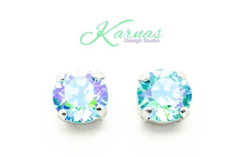 Aqua Glacier 8 Mm Ohrstecker Oder Tropfen Ohrringe K.d.s. Premium Kristall Wählen Sie Ihr Finish Karnas Design Studio ™ von KarnasDesignStudio