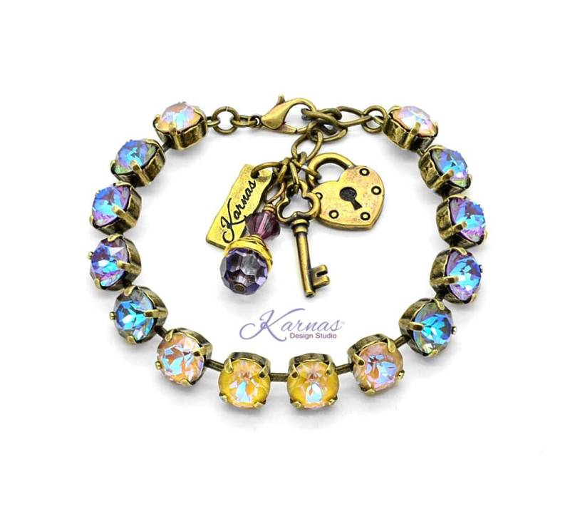 Autumn Dekadenz 8 Mm Bettelarmband Mit Echtem K.d.s. Premium Kristall Wählen Sie Ihr Finish Karnas Design Studio ™ von KarnasDesignStudio