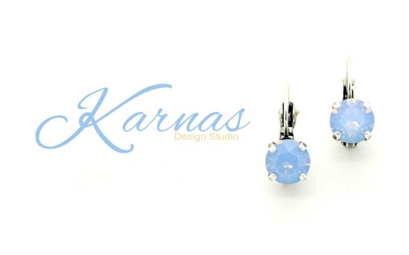 Baby Blue Opal 8 Mm Kristall Chaton Tropfen Ohrringe Gemacht Mit K.d.s. Premium Wählen Sie Ihr Finish Karnas Design Studio von KarnasDesignStudio