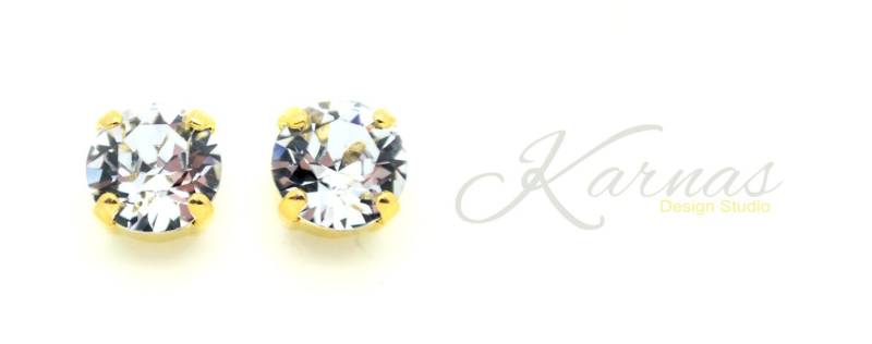 Barely Mauve 8 Mm Ohrstecker Oder Tropfen Ohrringe Mit K.d.s. Premium Kristall Wählen Sie Ihr Finish Karnas Design Studio ™ von KarnasDesignStudio