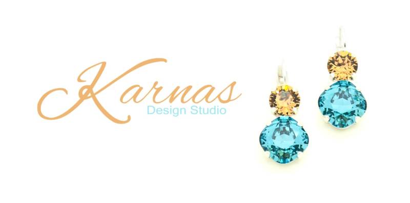 Beach At Fall 12 Mm/6 Mm Kissenschliff Ohrringe K.d.s. Premium Kristall Wählen Sie Ihr Finish Karnas Design Studio von KarnasDesignStudio