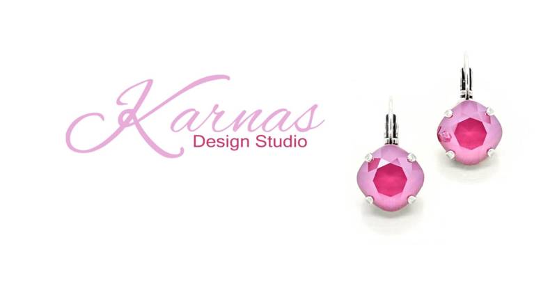 Begonia Pink 12 Mm Kissenschliff Ohrstecker Oder Ohrringe K.d.s. Premium Kristall Wählen Sie Ihr Finish Karnas Design Studio von KarnasDesignStudio