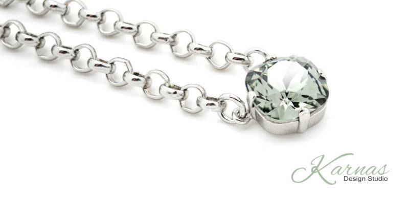 Black Diamond 12 Mm Halskette Im Kissenschliff K.d.s. Premium Kristall Wählen Sie Ihr Finish Karnas Design Studio ™ von KarnasDesignStudio