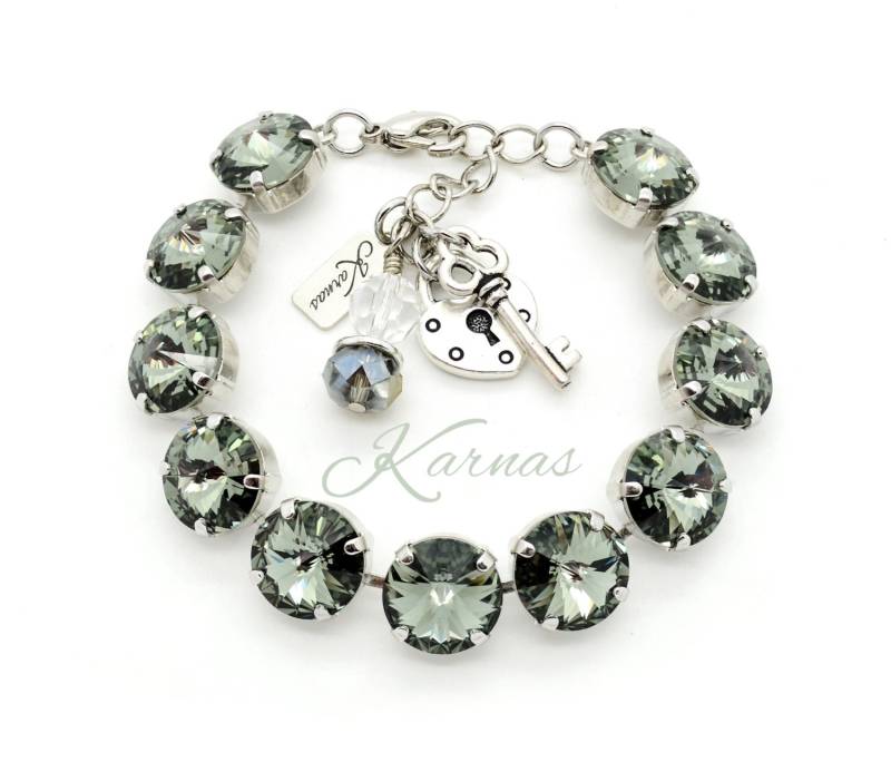 Black Diamond 12 Mm Kristall Armband K.d.s. Premium Wählen Sie Ihr Finish Karnas Design Studio von KarnasDesignStudio