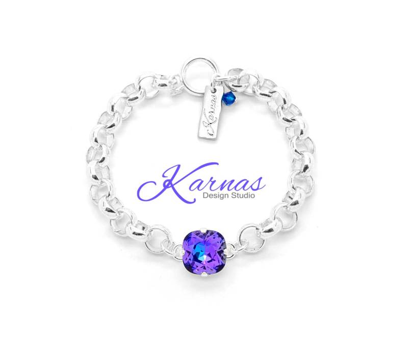 Blue Tide Chain 12 Mm Einsteinkettenarmband Mit K.d.s. Premium Kristall Wählen Sie Ihr Finish Karnas Design Studio von KarnasDesignStudio