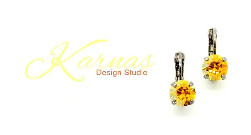 Blush Orange 8 Mm Kristall Tropfen Oder Ohrstecker K.d.s, Premium Wählen Sie Ihr Finish Karnas Design Studio von KarnasDesignStudio