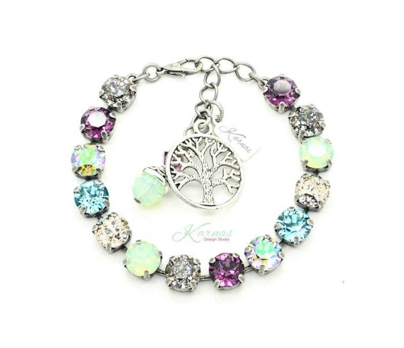 Celebrate Life 8 Mm Bettelarmband Aus K.d.s. Premium Kristall Wählen Sie Ihr Finish Karnas Design Studio ™ von KarnasDesignStudio