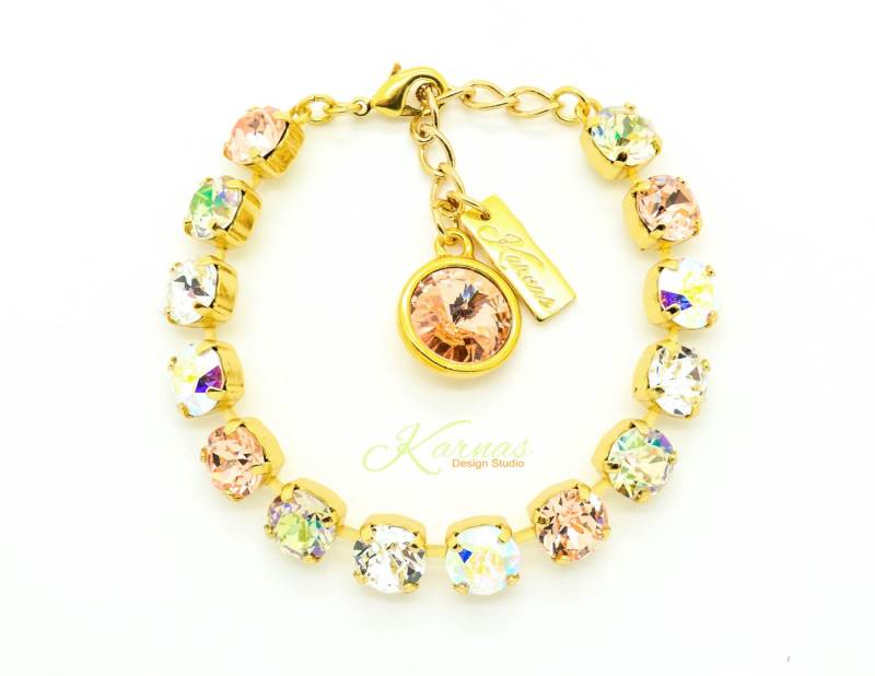 Champagnerbubbles 8 Mm Armband Aus Kristall Wählen Sie Ihr Finish Karnas Design Studio ™ von KarnasDesignStudio