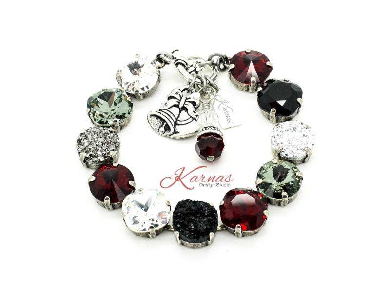 Christmas On Broadway 12 Mm Mixed Media Armband K.d.s. Premium Kristall Wählen Sie Ihr Finish Karnas Design Studio ™ Kostenloser Versand von KarnasDesignStudio