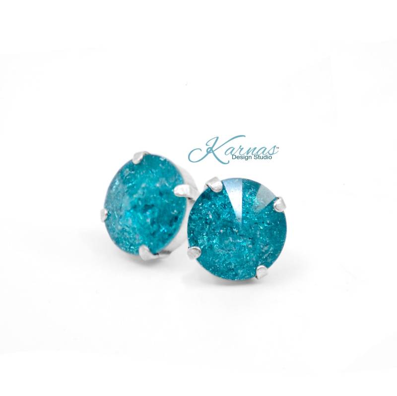 Crushed Blue Raspberry 14 Mm Tropfen Oder Ohrstecker Echte Kristall Wählen Sie Ihr Finish Karnas Design Studio von KarnasDesignStudio
