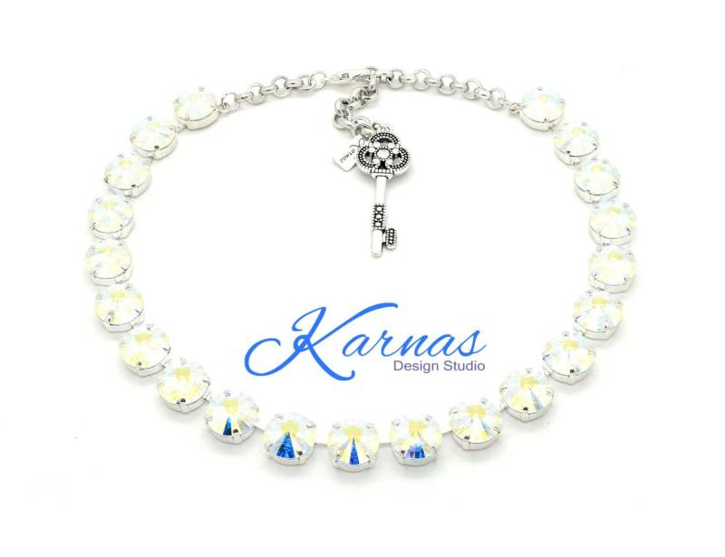 Crystal Ab 12 Mm Halsband Mit K.d.s. Premium Kristall Wählen Sie Ihr Finish Karnas Design Studio ™ von KarnasDesignStudio