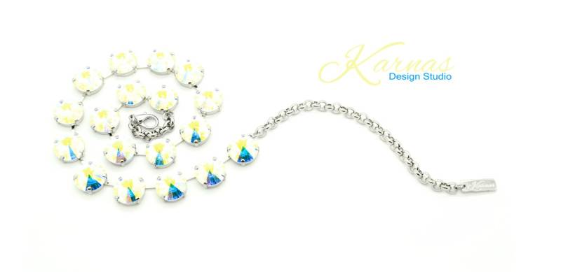 Crystal Ab 14 Mm Statement Halsband Mit K.d.s. Premium Kristall Wählen Sie Ihr Finish Karnas Design Studio von KarnasDesignStudio