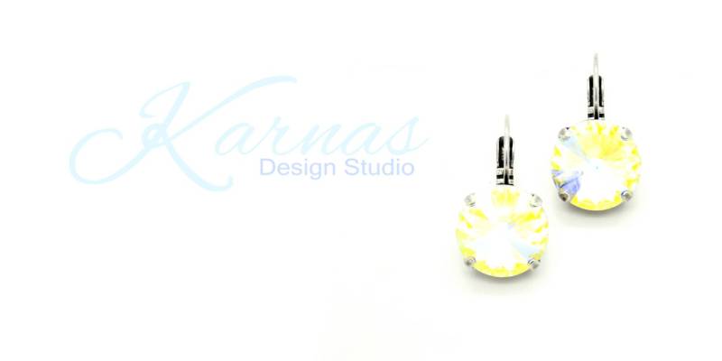 Crystal Ab 14 Mm Tropfen Brisur Ohrringe K.d.s. Premium Kristall Wählen Sie Ihr Finish Karnas Design Studio von KarnasDesignStudio