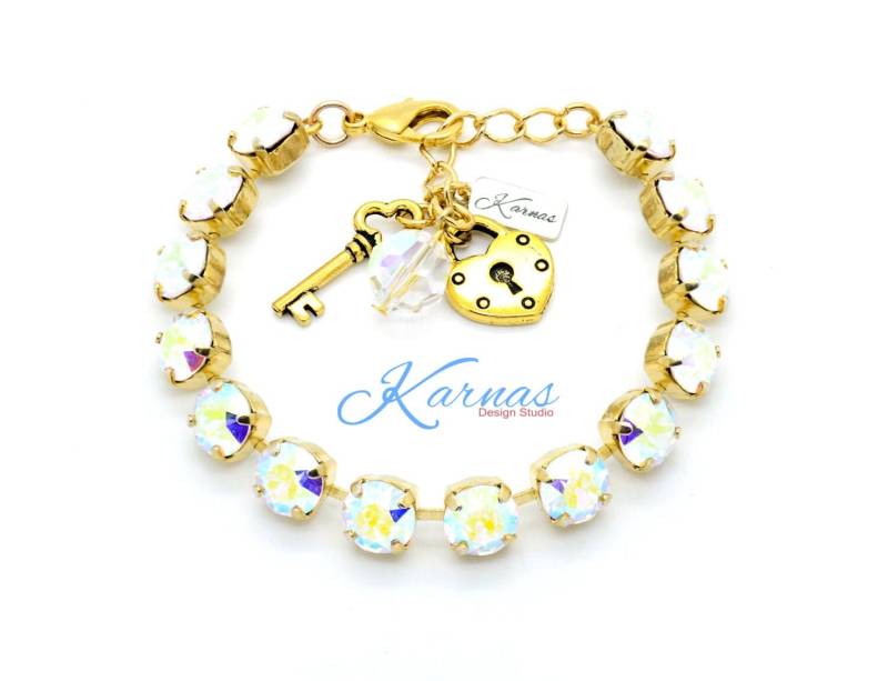 Crystal Ab 8 Mm Bettelarmband Aus K.d.s. Premium Kristall Wählen Sie Ihr Finish Karnas Design Studio ™ von KarnasDesignStudio
