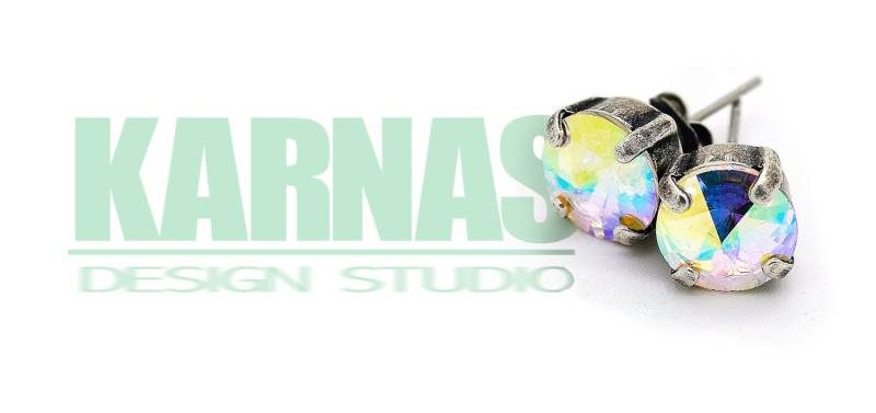 Crystal Ab Rivoli 8 Mm Tropfen Oder Ohrstecker Mit K.d.s. Premium Kristall Wählen Sie Ihr Metall Karnas Design Studio ™ von KarnasDesignStudio