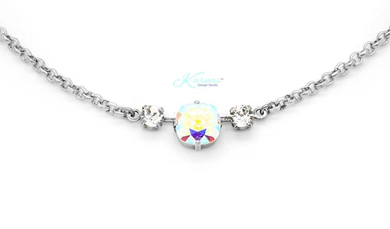 Crystal Ab & 12mm/6mm Kristall Collier Im Kissenschliff K.d.s. Premium Wählen Sie Ihr Finish Karnas Design Studio von KarnasDesignStudio