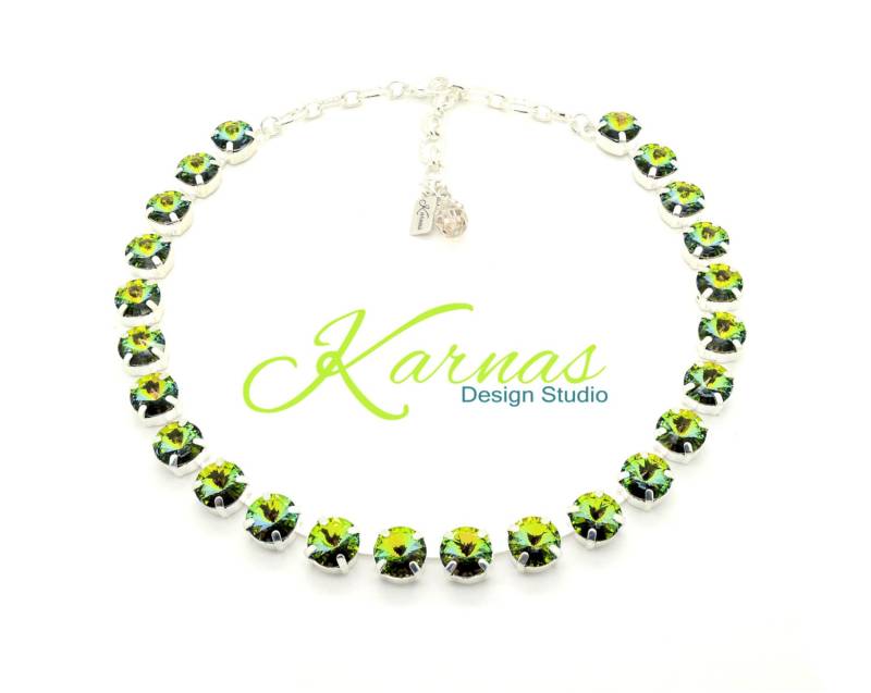 Crystal Citrin 11 Mm Halsband Mit Kds Premium Kristall Wählen Sie Ihr Finish Karnas Design Studio von KarnasDesignStudio