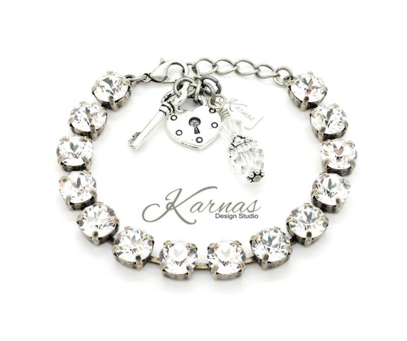 Crystal Clear 8 Mm Bettelarmband K.d.s. Premium Kristall Wählen Sie Ihr Metall Auskarnas Design Studio Kostenlose Fracht von KarnasDesignStudio