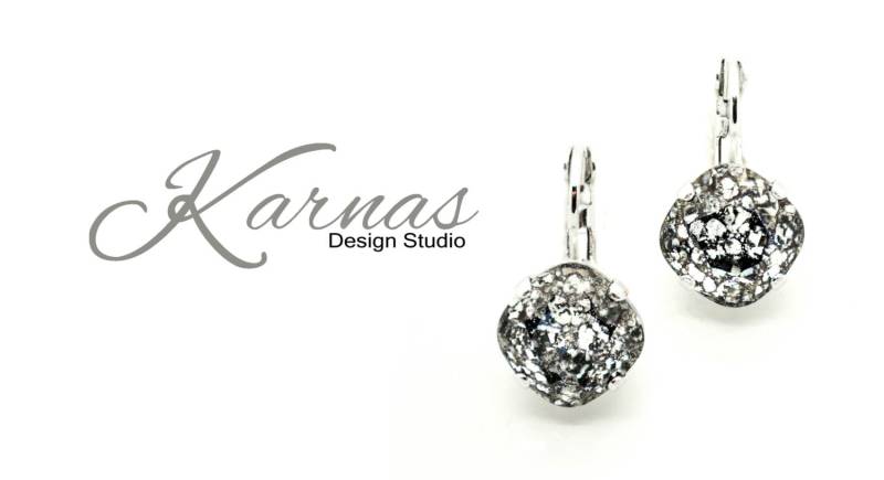 Dusted Black 12 Mm Tropfen Oder Ohrstecker Im Kissenschliff Mit K.d.s. Premium Kristall Wählen Sie Ihr Finish Karnas Design Studio Kostenloser von KarnasDesignStudio