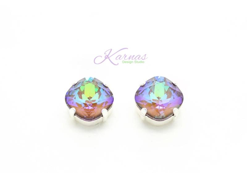 Frosted Chocolate 12 Mm Kissenschliff Ohrstecker K.d.s. Premium Kristall Wählen Sie Ihr Finish Karnas Design Studio ™ von KarnasDesignStudio