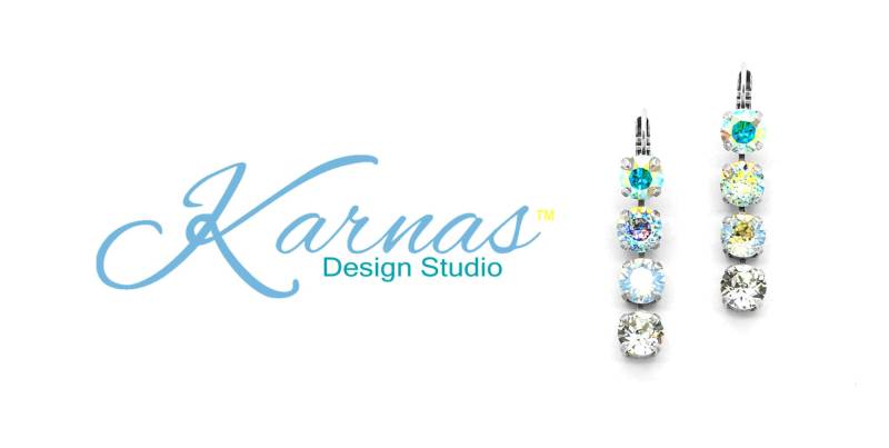 Full Of Whimsy 8 Mm Four Stone Drop Brisur Made With K.d.s. Premium Kristall Wählen Sie Ihr Finish Karnas Design Studio von KarnasDesignStudio