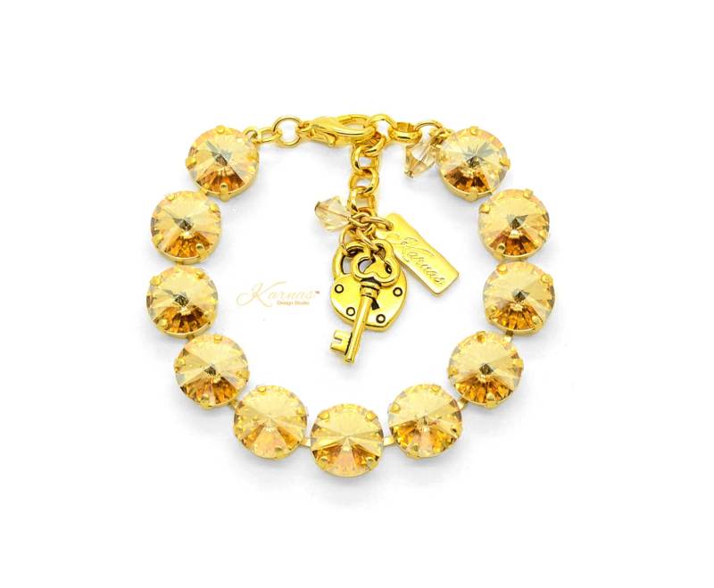 Golden Honey 12 Mm Bettelarmband K.d.s. Premium Kristall Wählen Sie Ihr Finish Karnas Design Studio ™ von KarnasDesignStudio