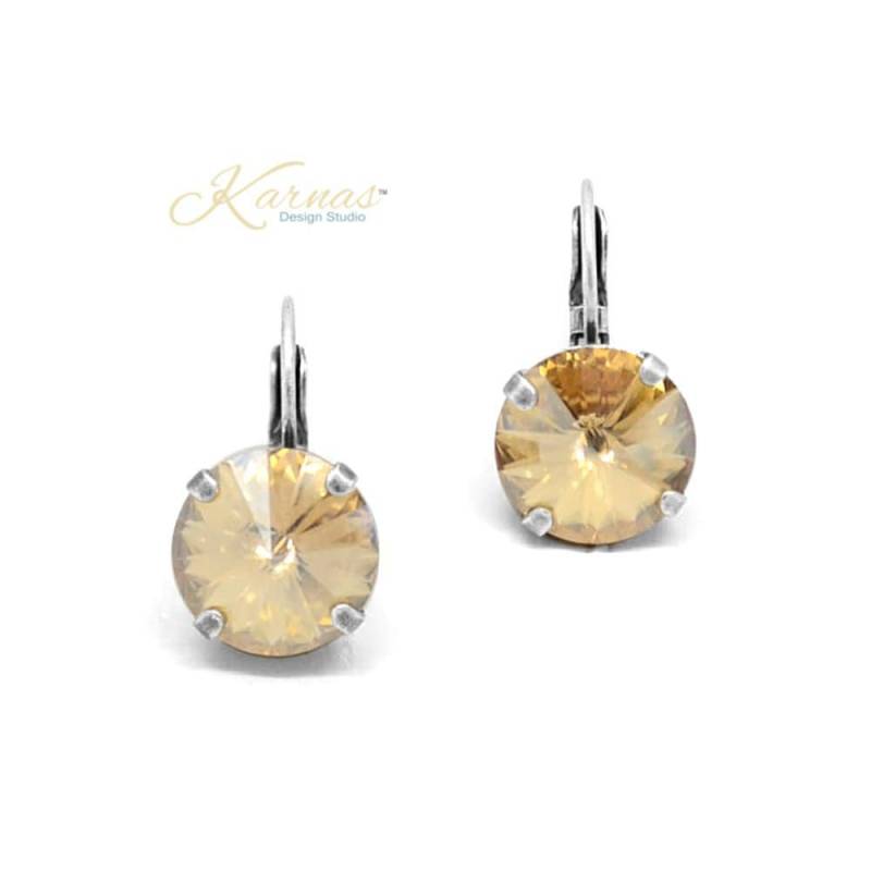 Golden Honey 12mm Oder Ohrstecker K.d.s. Premium Kristall Wählen Sie Ihr Finish Karnas Design Studio ™ von KarnasDesignStudio