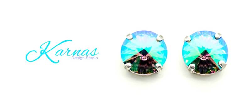 Harlekin Orchidee 12 Mm Rivoli Ohrstecker Oder K.d.s. Premium Wählen Sie Ihr Finish Karnas Design Studio ™ von KarnasDesignStudio