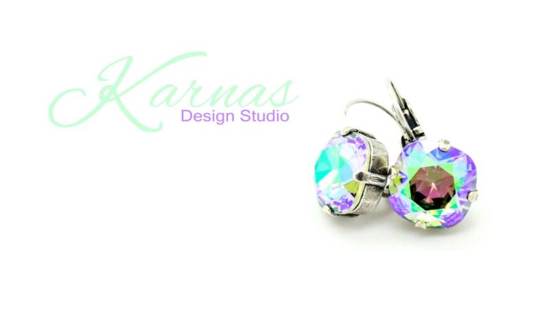 Harlekin Orchidee 12mm Tropfen Brisur Ohrringe K.d.s. Premium Kristall Wählen Sie Ihr Finish Karnas Design Studio von KarnasDesignStudio