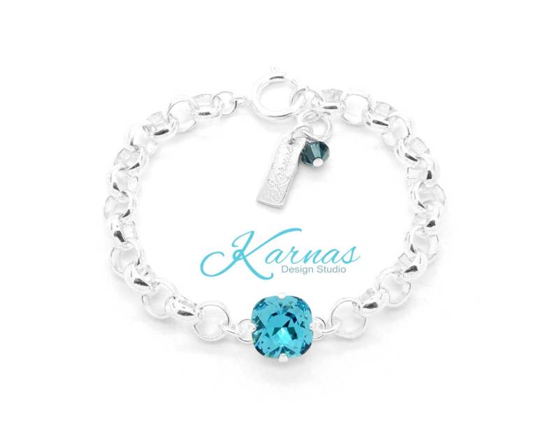 Indicolit Kette 12 Mm Einsteinkettenarmband Mit K.d.s. Premium Kristall Wählen Sie Ihr Finish Karnas Design Studio von KarnasDesignStudio