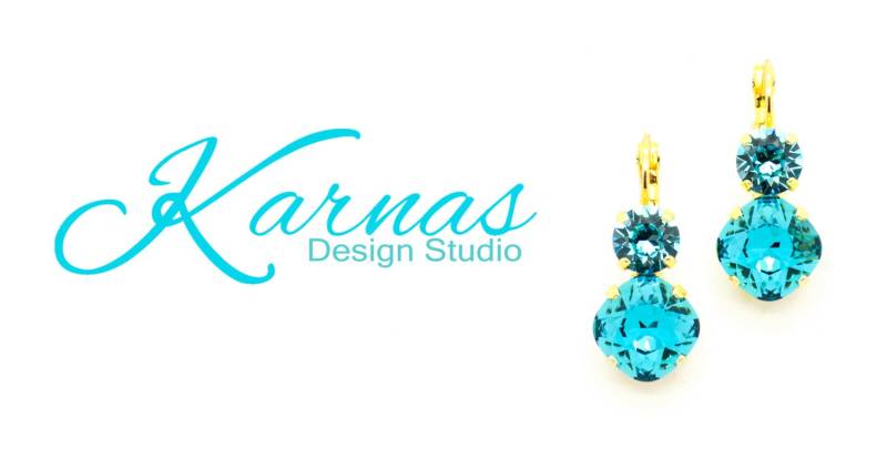Indicolit & Lt Türkis 12 Mm/8 Mm Kissenschliff Ohrringe K.d.s. Premium Kristall Wählen Sie Ihr Finish Karnas Design Studio ™ von KarnasDesignStudio