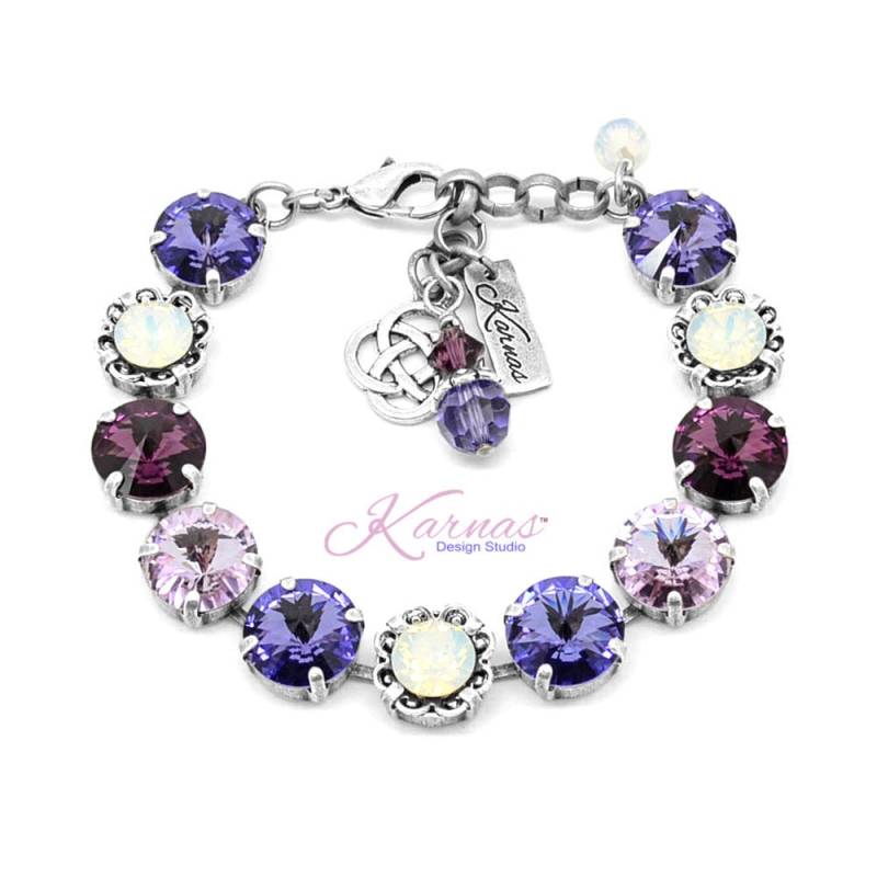 Lavendel & Creme Bettelarmband Made With K.d.s. Premium Kristall Wählen Sie Ihr Finish Karnas Design Studio ™ von KarnasDesignStudio