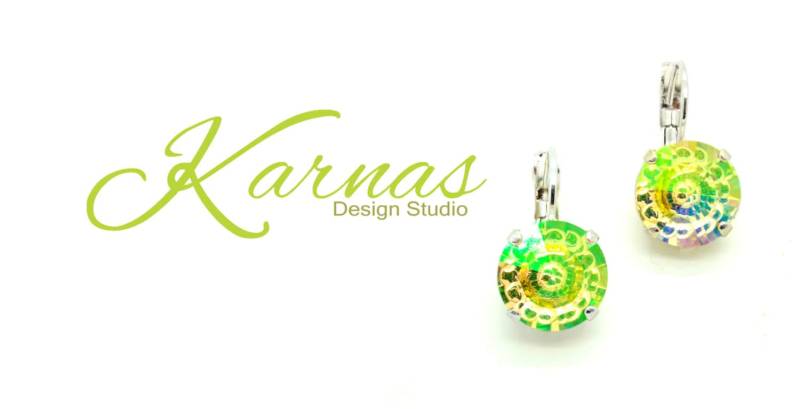 Lemon Lime 12 Mm Tropfen Oder Ohrstecker Aus K.d.s. Premium Kristall Wählen Sie Ihr Finish Karnas Design Studio ™ von KarnasDesignStudio
