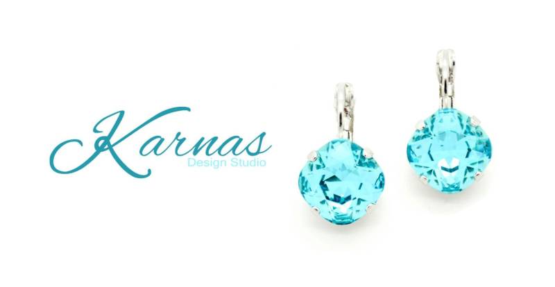 Light Turquoise 12 Mm Kissenschliff Tropfen Oder Ohrstecker K.d.s. Premium Kristall Wählen Sie Ihr Finish Karnas Design Studio ™ von KarnasDesignStudio