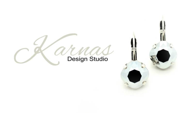 Metallic Silver Chrome 12 Mm Tropfen Ohrringe Premium Kristall Wählen Sie Ihr Finish Karnas Design Studio ™ von KarnasDesignStudio