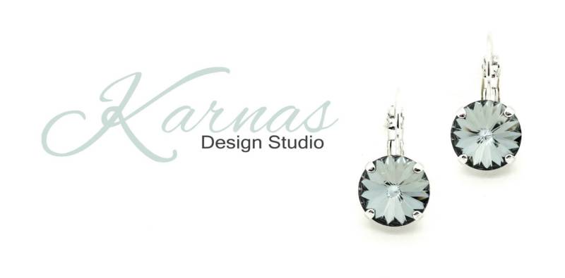 Midnight Grey 12 Mm Tropfen Oder Ohrstecker K.d.s. Premium Kristall Wählen Sie Ihr Finish & Style Karnas Design Studio ™ von KarnasDesignStudio