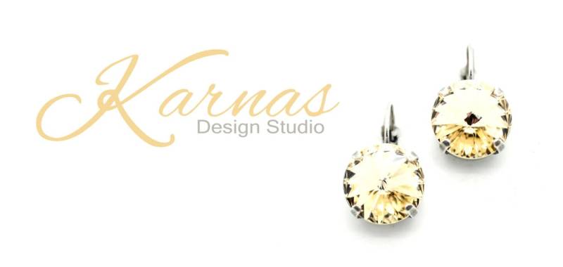 Mittelmeer Sand 14 Mm Ohrstecker Oder Tropfen K.d.s. Premium Kristall Wählen Sie Ihr Finish Karnas Design Studio von KarnasDesignStudio