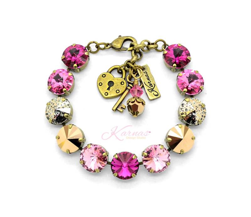 Mosaik Pink 12 Mm Bettelarmband Made With K.d.s. Premium Kristall Finish Wählen Karnas Design Studio ™ von KarnasDesignStudio