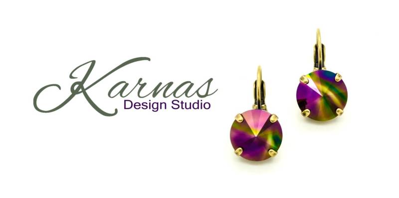 Oil Slick 12 Mm Tropfen Oder Ohrstecker Mit K.d.s. Premium Kristall Wählen Sie Ihr Finish Karnas Design Studio ™ von KarnasDesignStudio