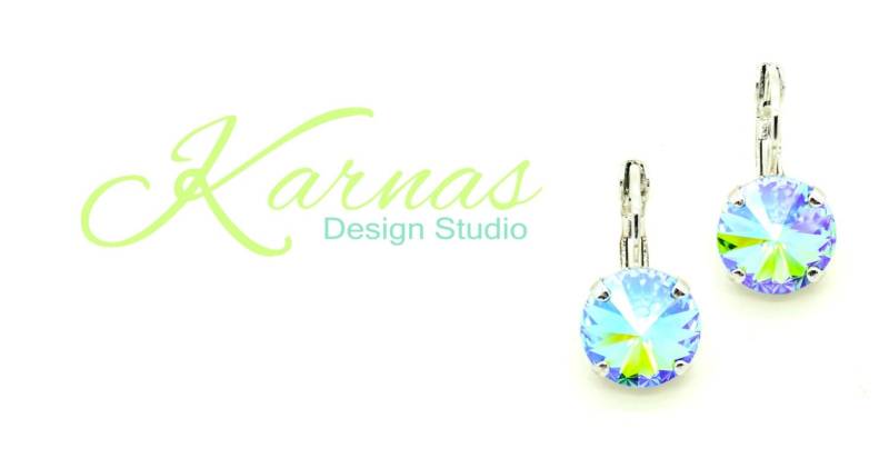 Peridot Glacier Blue 12 Mm Ohrstecker K.d.s. Premium Kristall Wählen Sie Ihr Finish Karnas Design Studio von KarnasDesignStudio