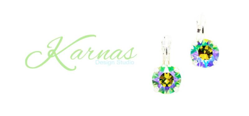 Peridot Glacier Blue 8 Mm Tropfen Oder Ohrstecker Mit Echtem Kristall Wählen Sie Ihre Einstellung Karnas Design Studio ™ von KarnasDesignStudio
