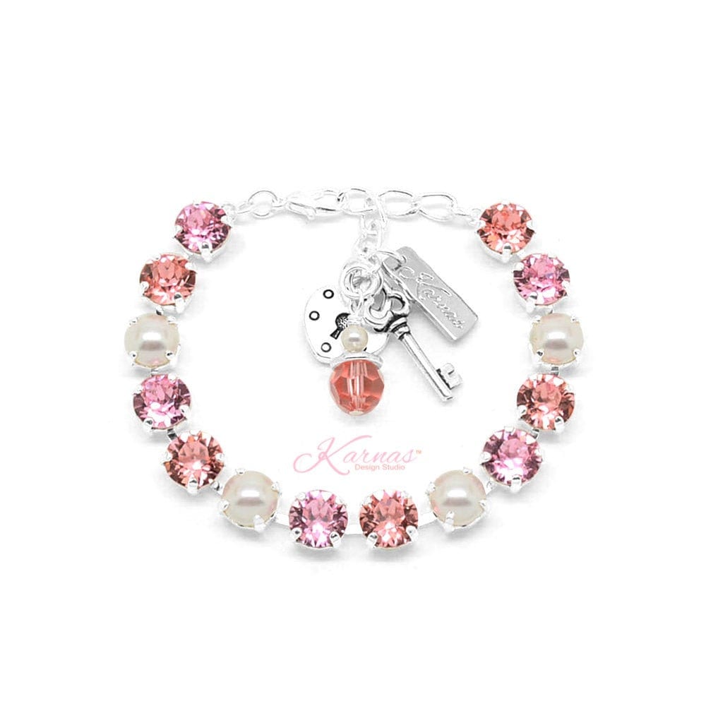 Pinks & Pearls 8 Mm Bettelarmband Aus K.d.s. Premium Kristall Wählen Sie Ihr Finish Karnas Design Studio ™ von KarnasDesignStudio