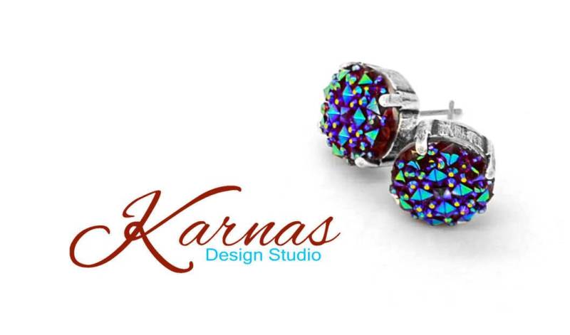 Prima Donna 12 Mm Ohrstecker Oder Tropfen Ohrringe Glitzernd Faux Druzy Wählen Sie Ihr Finish Karnas Design Studio von KarnasDesignStudio