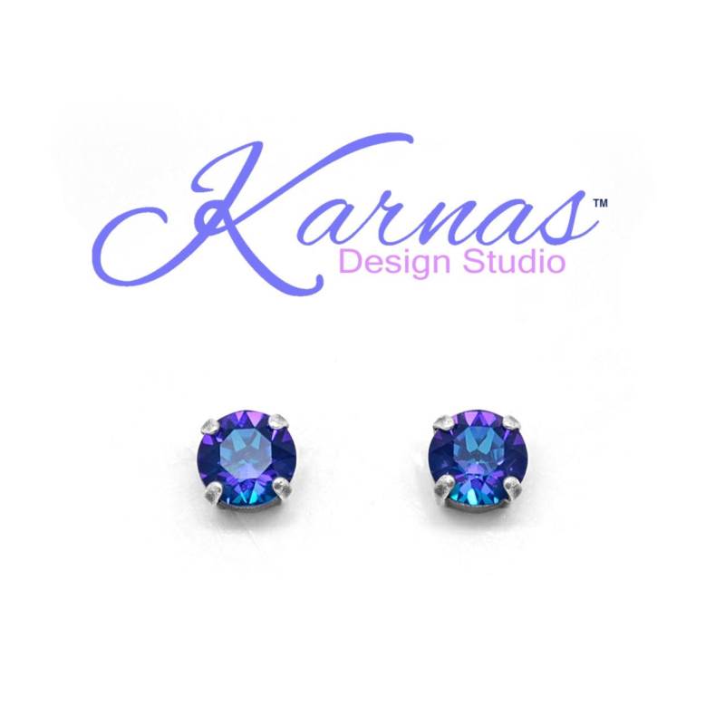 Radiant Admiral Blue 8mm Ohrstecker Oder Tropfen K.d.s. Premium Kristall Wählen Sie Ihr Finish Karnas Design Studio ™ von KarnasDesignStudio