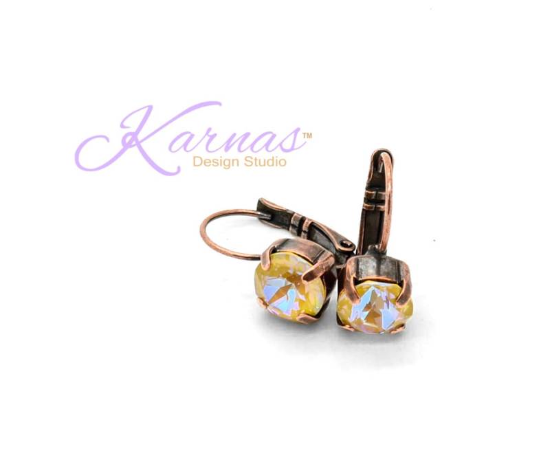 Radiant Ginger 8 Mm Tropfen Ohrstecker Premium K.d.s. Crystal Wählen Sie Ihr Finish Karnas Design Studio ™ von KarnasDesignStudio