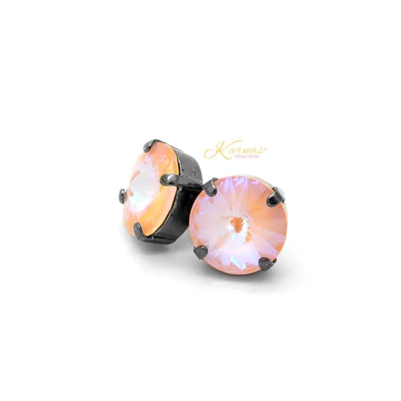 Radiant Peach 12 Mm Tropfen Oder Ohrstecker K.d.s. Premium Kristall Wählen Sie Ihr Finish Karnas Design Studio ™ von KarnasDesignStudio