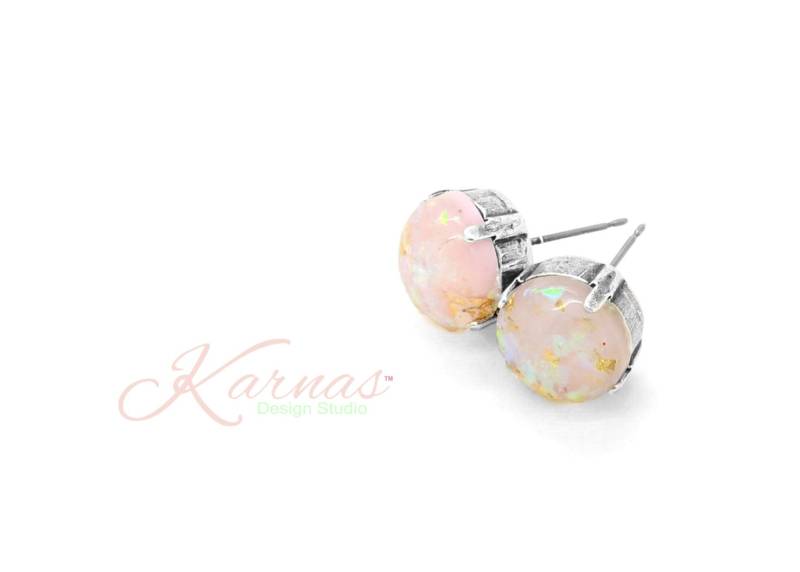 Rosa Wolken Kds Krackle Kollektion 12 Mm Tropfen Oder Ohrstecker Oberfläche Wählen Karnas Design Studio ™ von KarnasDesignStudio