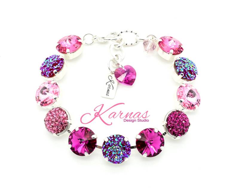 Secret Crush 12 Mm Mixed Media Bettelarmband Aus K.d.s. Premium Kristall Wählen Sie Ihr Finish Karnas Design Studio ™ von KarnasDesignStudio