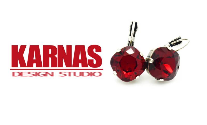 Siam Kristall Kissenschliff 12 Mm Tropfen Oder Ohrstecker K.d.s. Premium Wählen Sie Ihr Finish Karnas Design Studio von KarnasDesignStudio