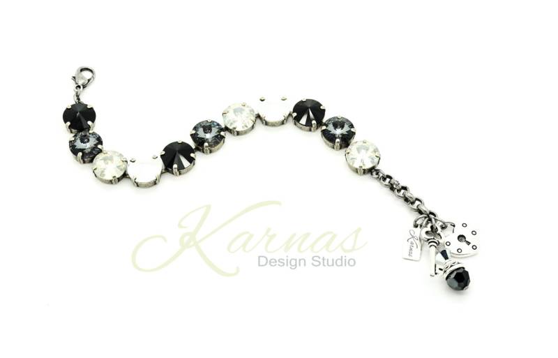 Smoke & Spiegel 12 Mm Bettelarmband K.d.s. Premium Kristall Wählen Sie Ihr Finish Karnas Design Studio ™ von KarnasDesignStudio